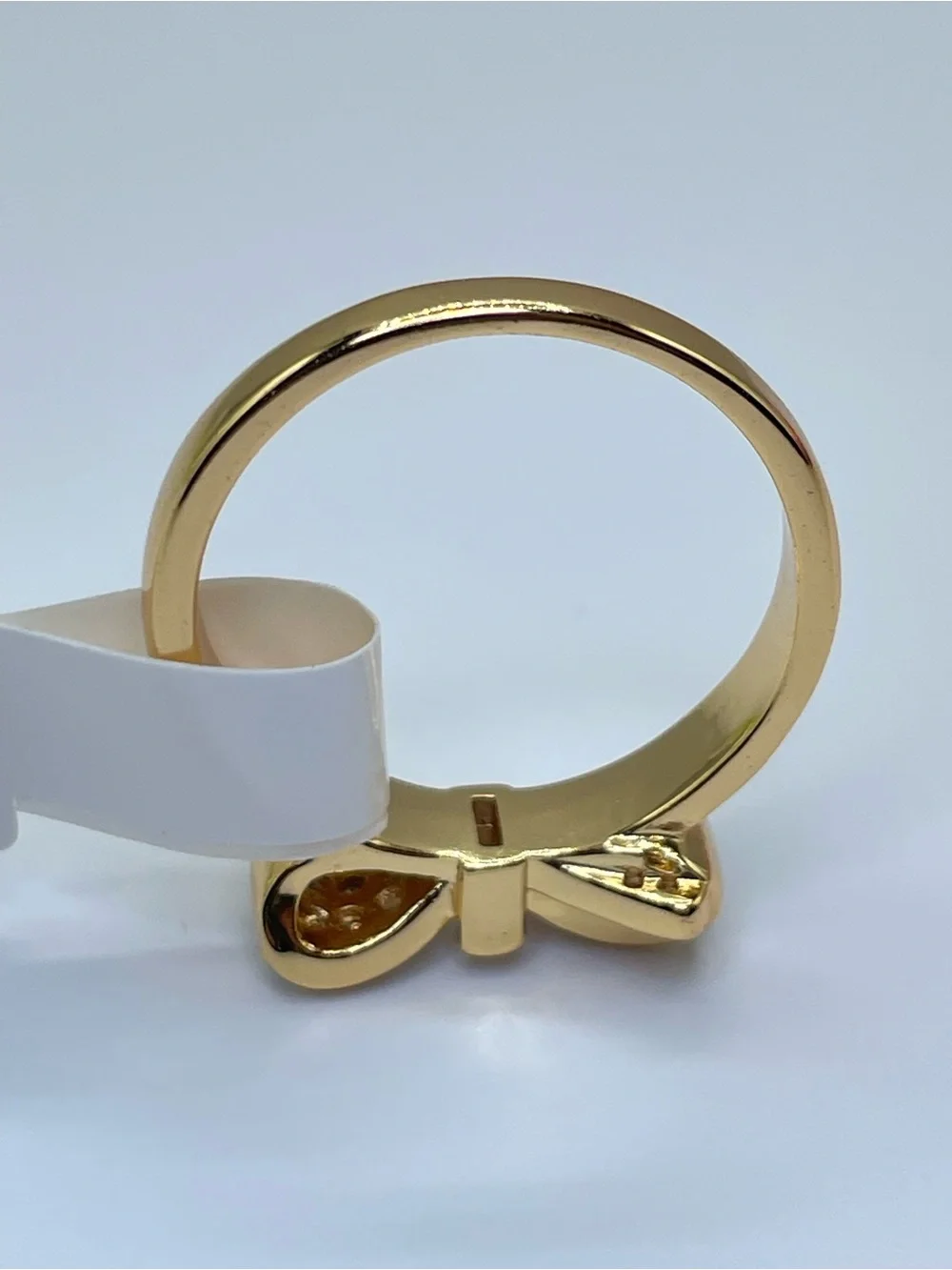 Swarovski Crystal Elements White Swarovski Elements Bow Ring Size 8 Minimalist